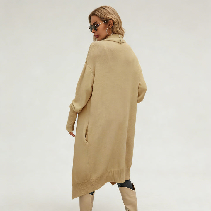 Dame casual strikket cardigan med asymmetrisk snit og blødt materiale Stilla