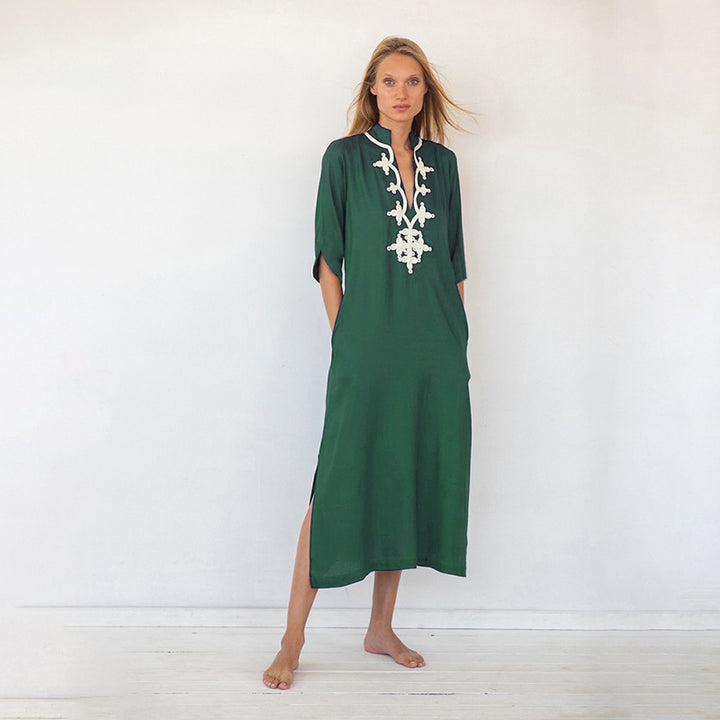 Dame Maxikjole med elegant broderi Stilla