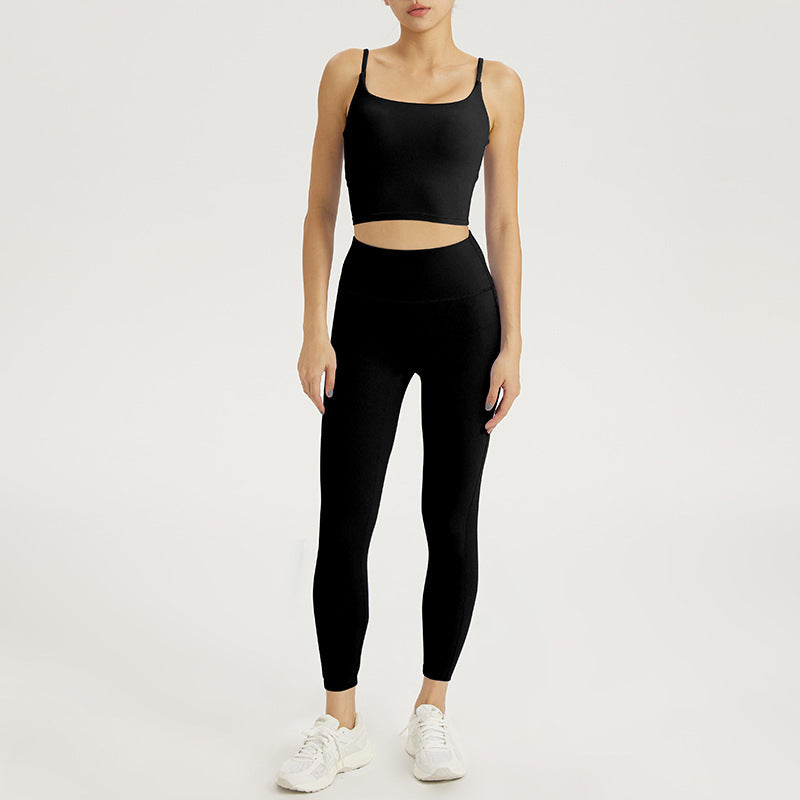 Dame sporty sæt med strapless top og high-waist leggings Stilla
