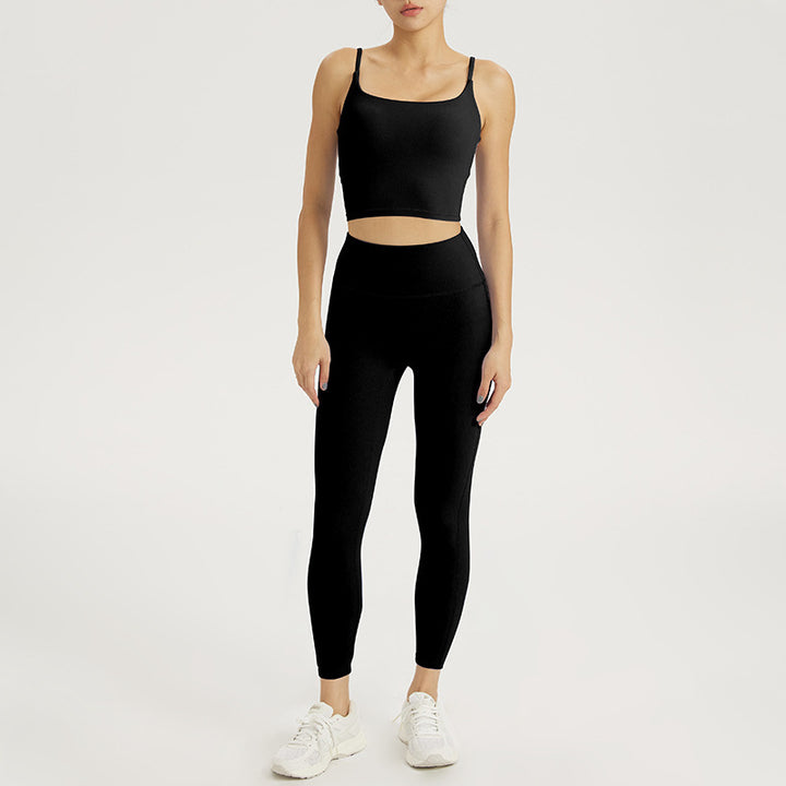 Dame sporty sæt med strapless top og high-waist leggings Stilla