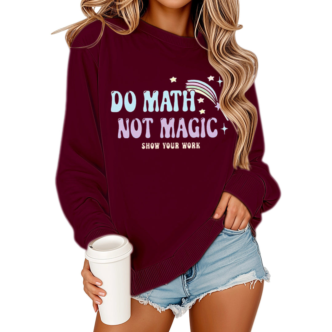 Kvinders sweatshirt med motiverende matematiktryk og afslappet pasform Stilla