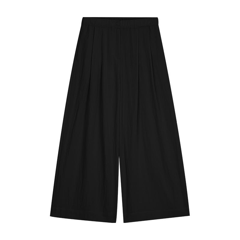 Dame bred plissee-bukser med elastisk talje og sidelommer Stilla