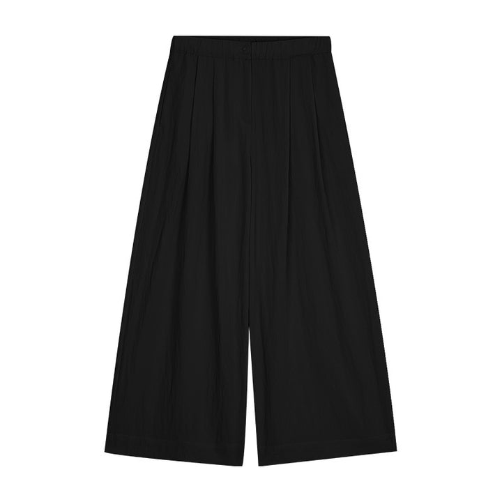 Dame bred plissee-bukser med elastisk talje og sidelommer Stilla