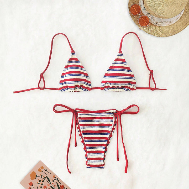 Dame Triangel-Bikini-Sæt med legende design og justerbare stropper Skovae