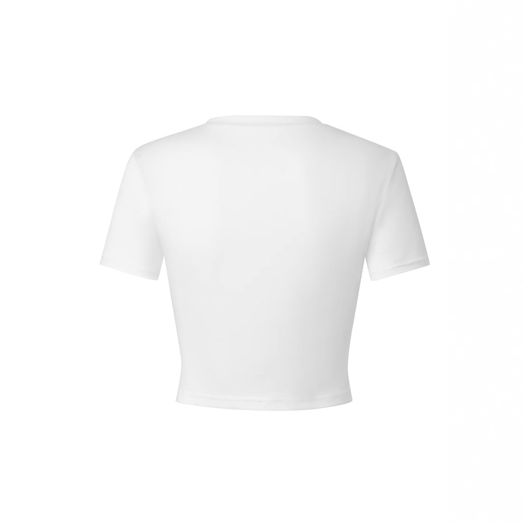 Dame Crop-Top med kreativt cowboymotiv og afslappet snit Skovae