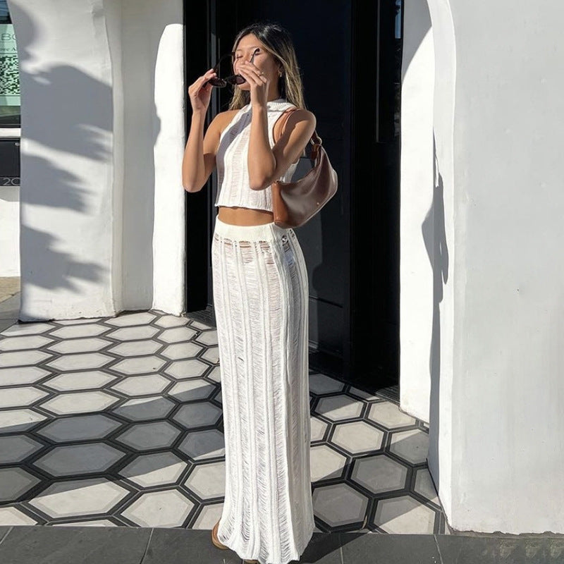 Dame elegant og luftigt to-delt outfit Skovae