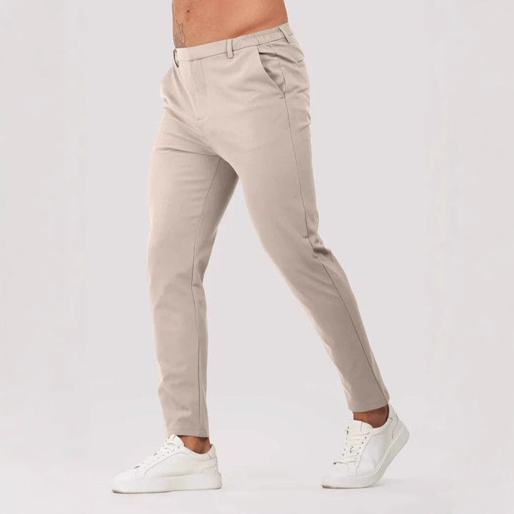 Herre Slim-Fit Chino bukser med elastisk talje og dekorative detaljer Stilla