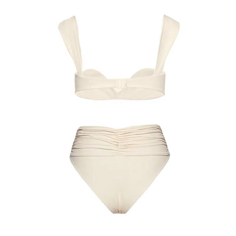 Dame Elegant Bikini skåret med blomsterdetalje Skovae