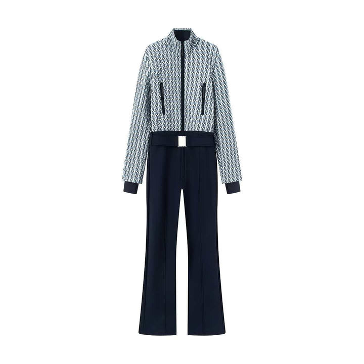 Kvinders sporty jumpsuit sæt med trendy lynlås og elastisk talje Stilla