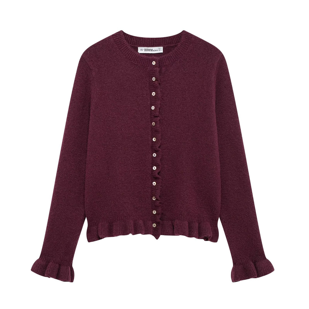 Dame elegant strikjakke med dekorative knapper Stilla