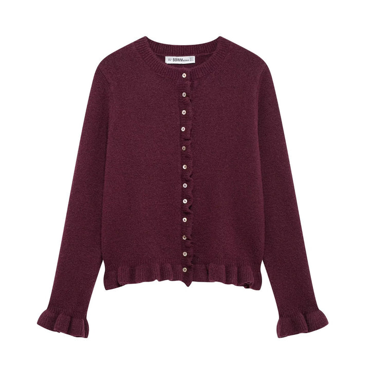 Dame elegant strikjakke med dekorative knapper Stilla