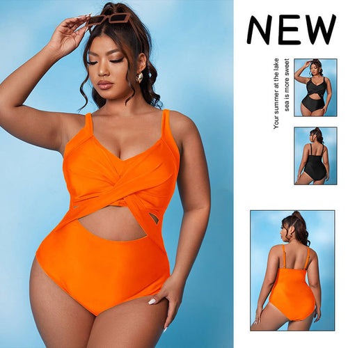 Dame one-piece svømmedragt med elegant indpakningsdesign og figursmigrende cut-outs