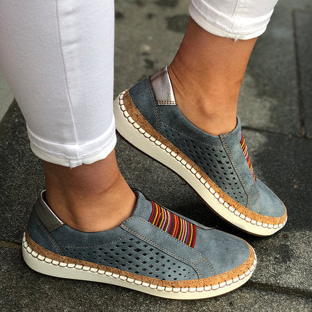 Damer nan lette Slipper-sneakers med korkkant og perforeret overmateriale Skovae