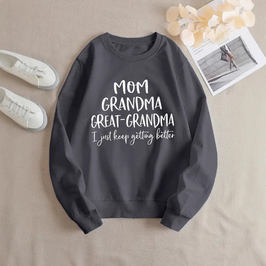 Kvinders sweatshirt med kreativ familieprint og komfortabel pasform Stilla
