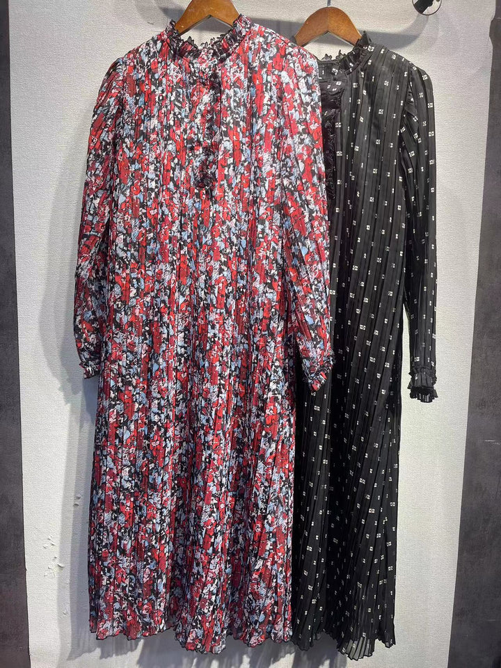 Dame Maxikjole med romantisk drapering og floraltryk Stilla