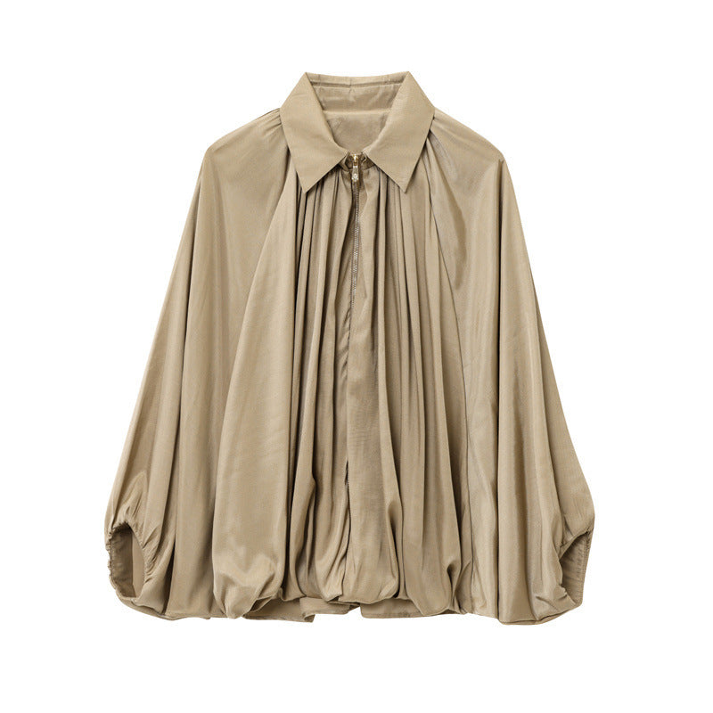 Dame elegant oversized skjorte med rynker Stilla