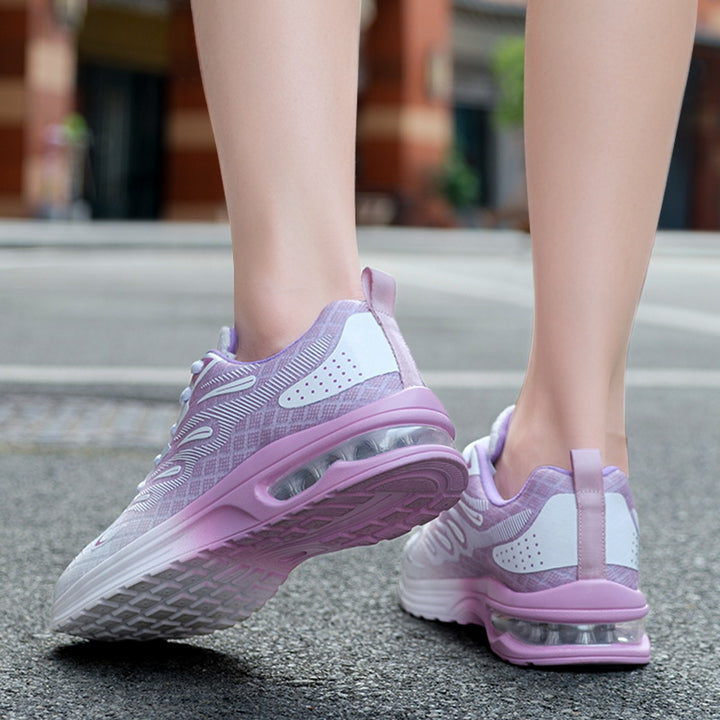 Dame nan præstationsorienteret fitness sneakers med synlig luftdæmpning og sømløst strikket overmateriale Skovae