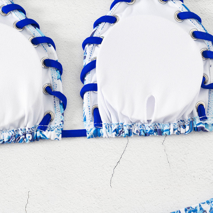 Dame triangel-bikini med legende snørredesign Skovae