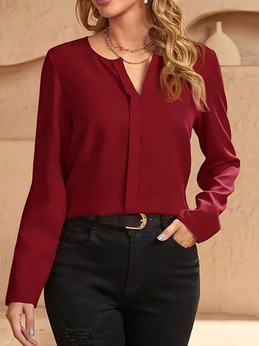 Dame elegant langærmet skjorte med raffineret åbning Stilla