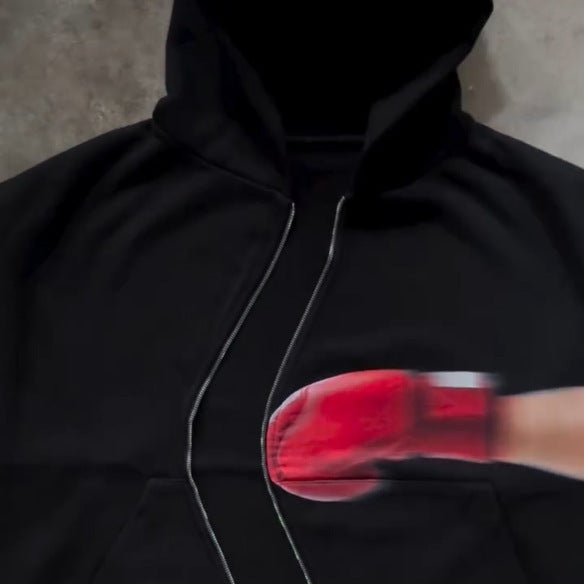 Dame hoodie med innovativt grafisk design Stilla