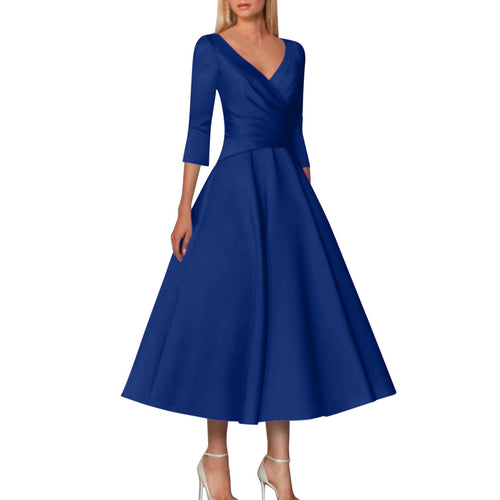 Dame Elegante Vikle-Midi-Kjole Stilla