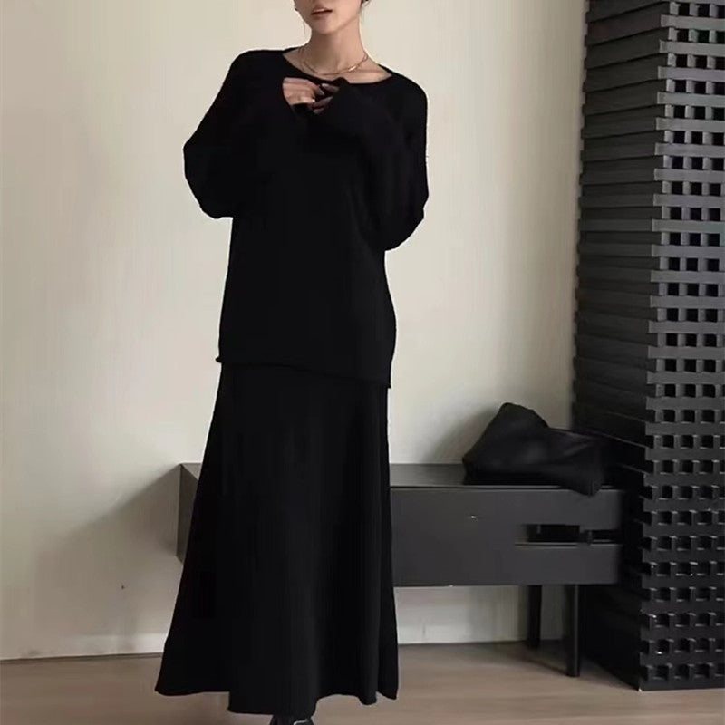 Kvinders Off-Shoulder Strikkjole i Casual Stil med Flydende Snit Stilla