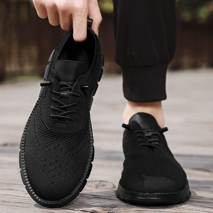 Herrer nan strikket Business-Casual snørebåndssko med Wingtip dekoreret hulmønster og fleksibel EVA-sål Skovae