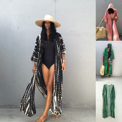 Dame Let Hoodie Strand Kaftan Stilla