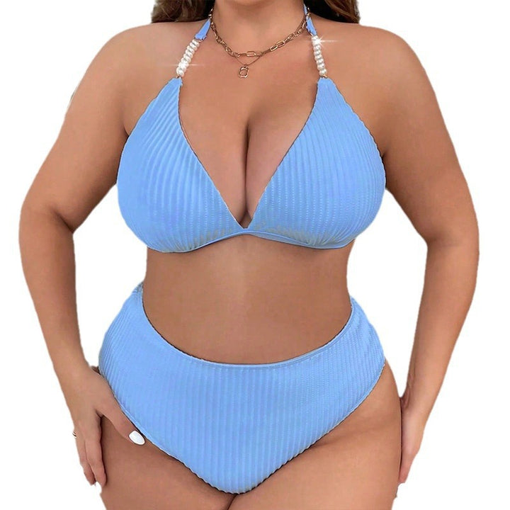 Dame Bikiniset med raffineret ribdesign og høj taljesnit Skovae