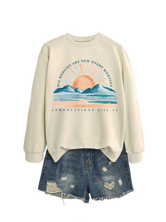 Dame sweatshirt med inspirerende solopgang design og afslappet pasform Stilla