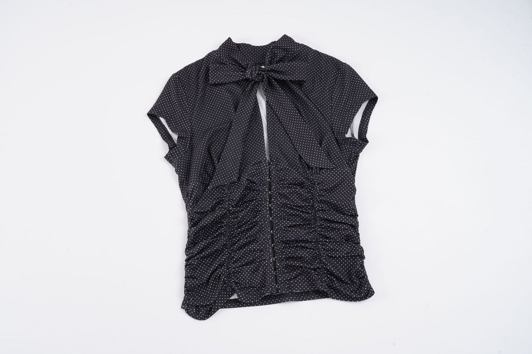 Damer Elegant Ruffle shirt med flot bånd Skovae