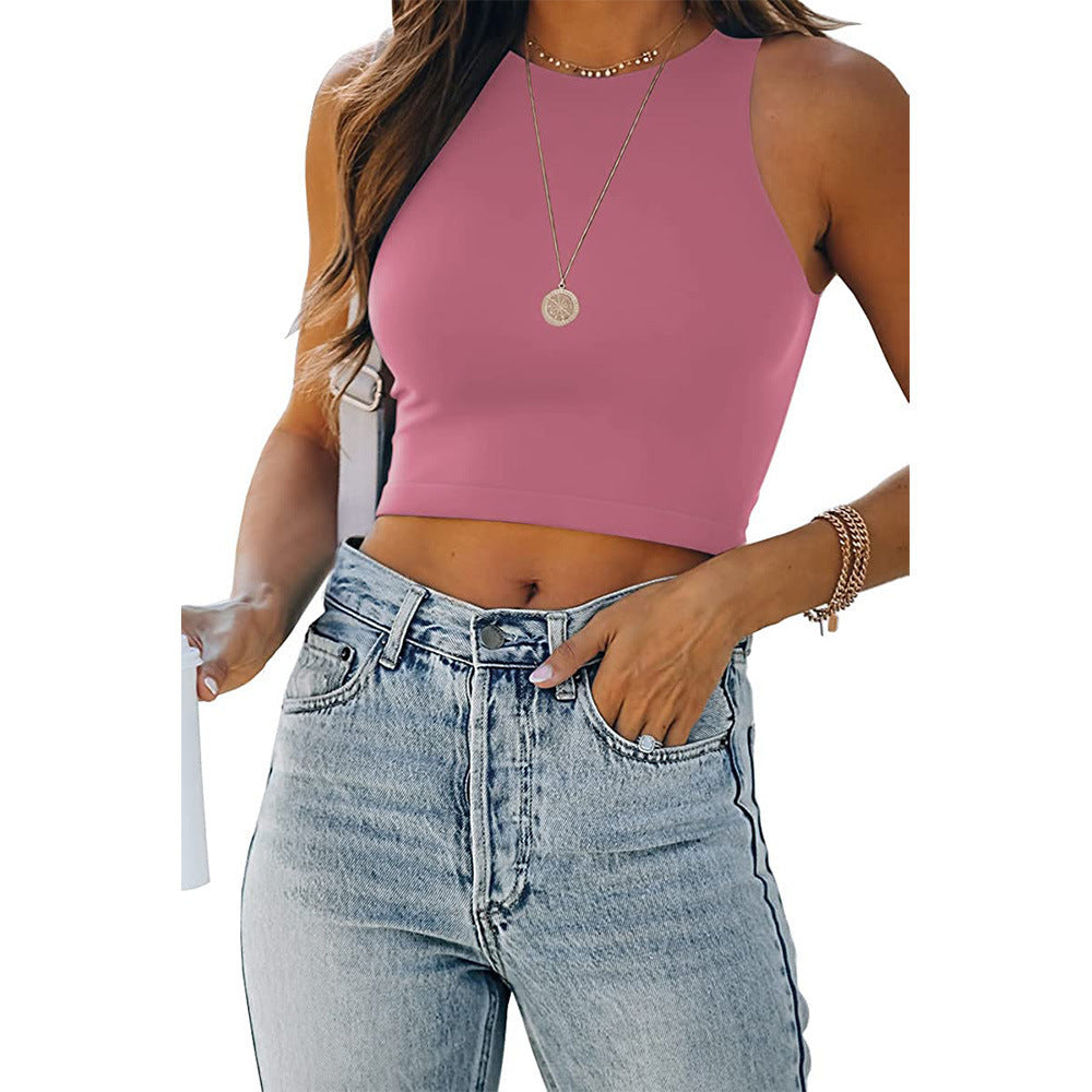 Dame Crop-Top med figurnærende snit og Racerback-design Stilla