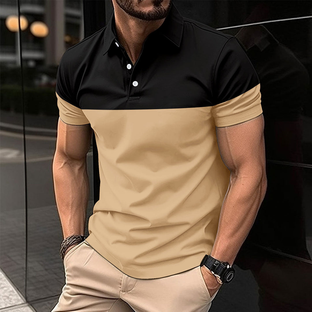 Herrer polo shirt med moderne farveblokdesign Stilla