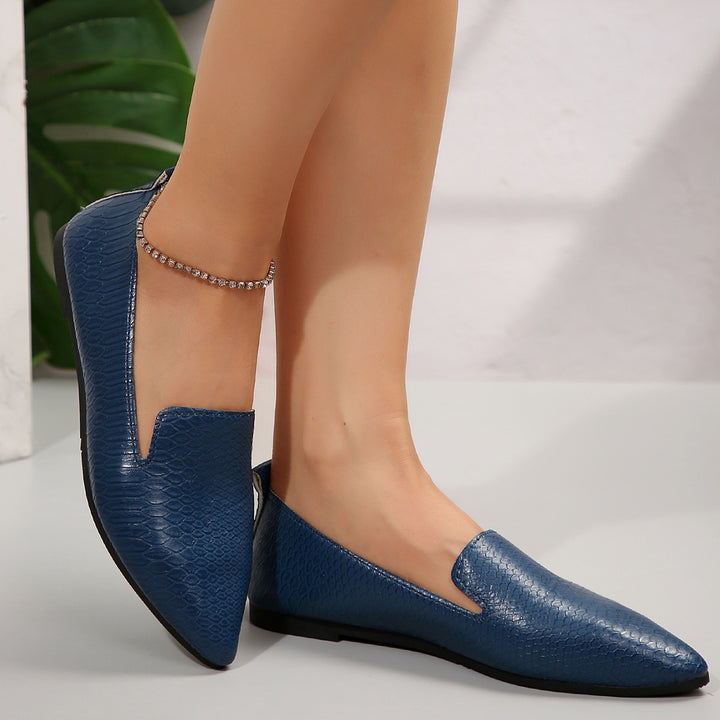 Damer Elegante Ballerinas i skællignende design med komfortabelt fodseng Stilla
