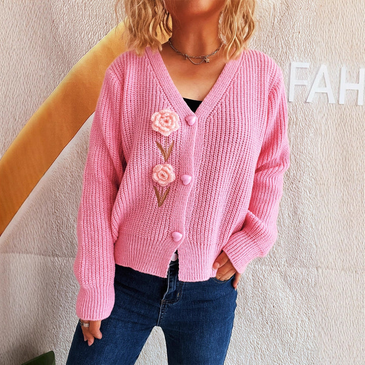 Damer cardigan med legesyg blomsterbroderi Stilla