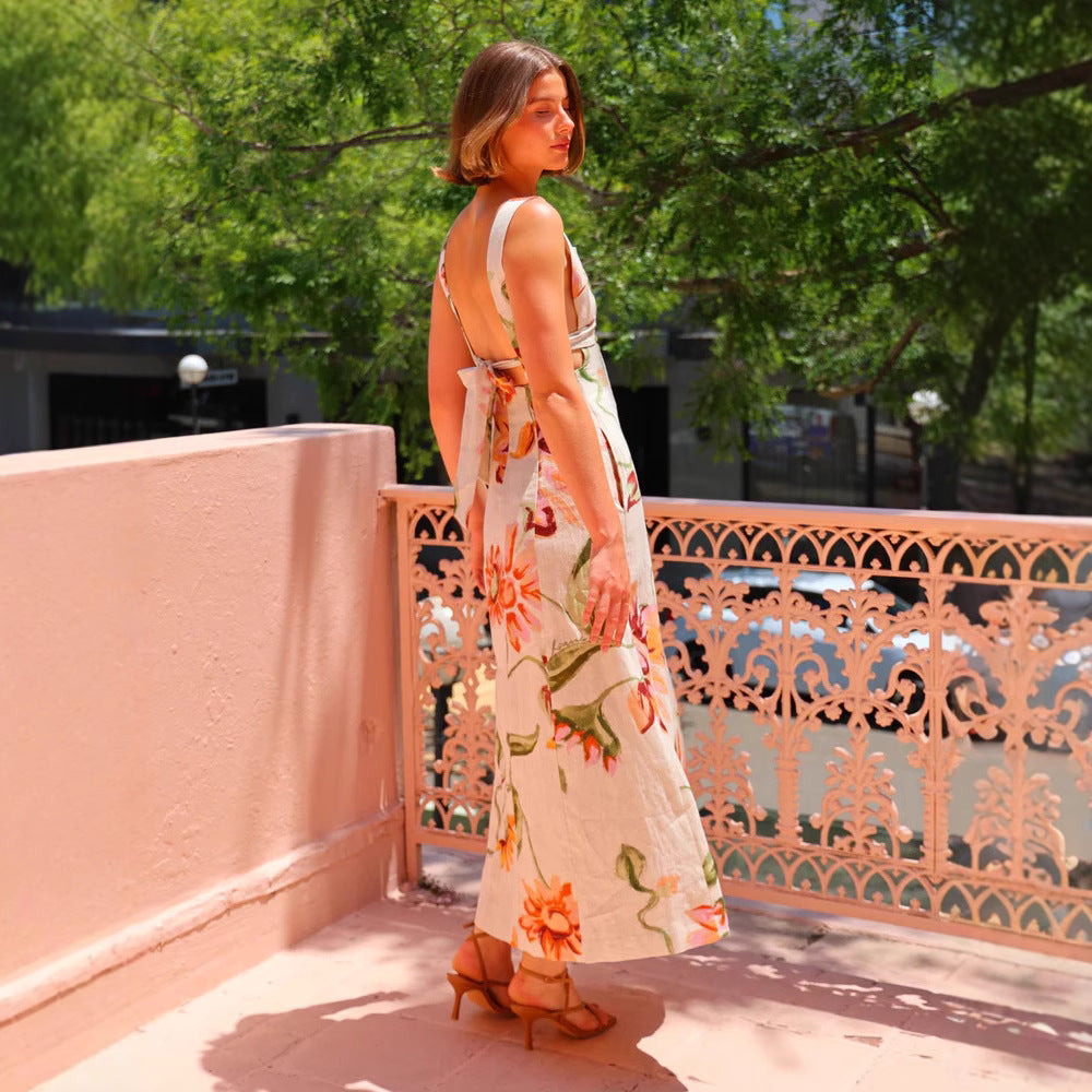Ladies summer dress with floral patterns Skovae