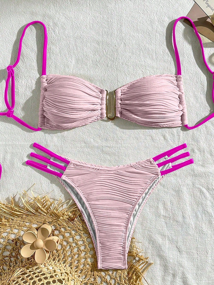 Dame bikini-sæt med raffineret foldedesign og modetræk Skovae