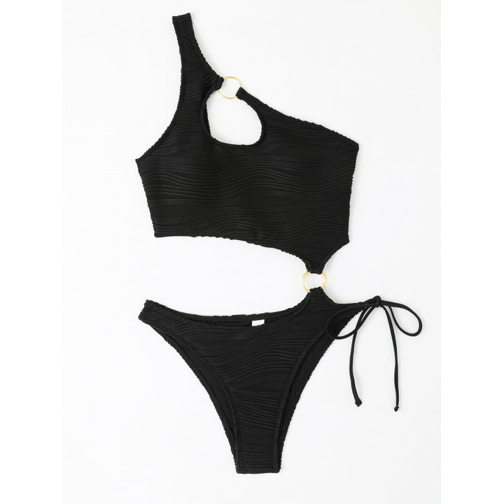 Dame One-Sided Bikini med mode ringdetaljer Stilla