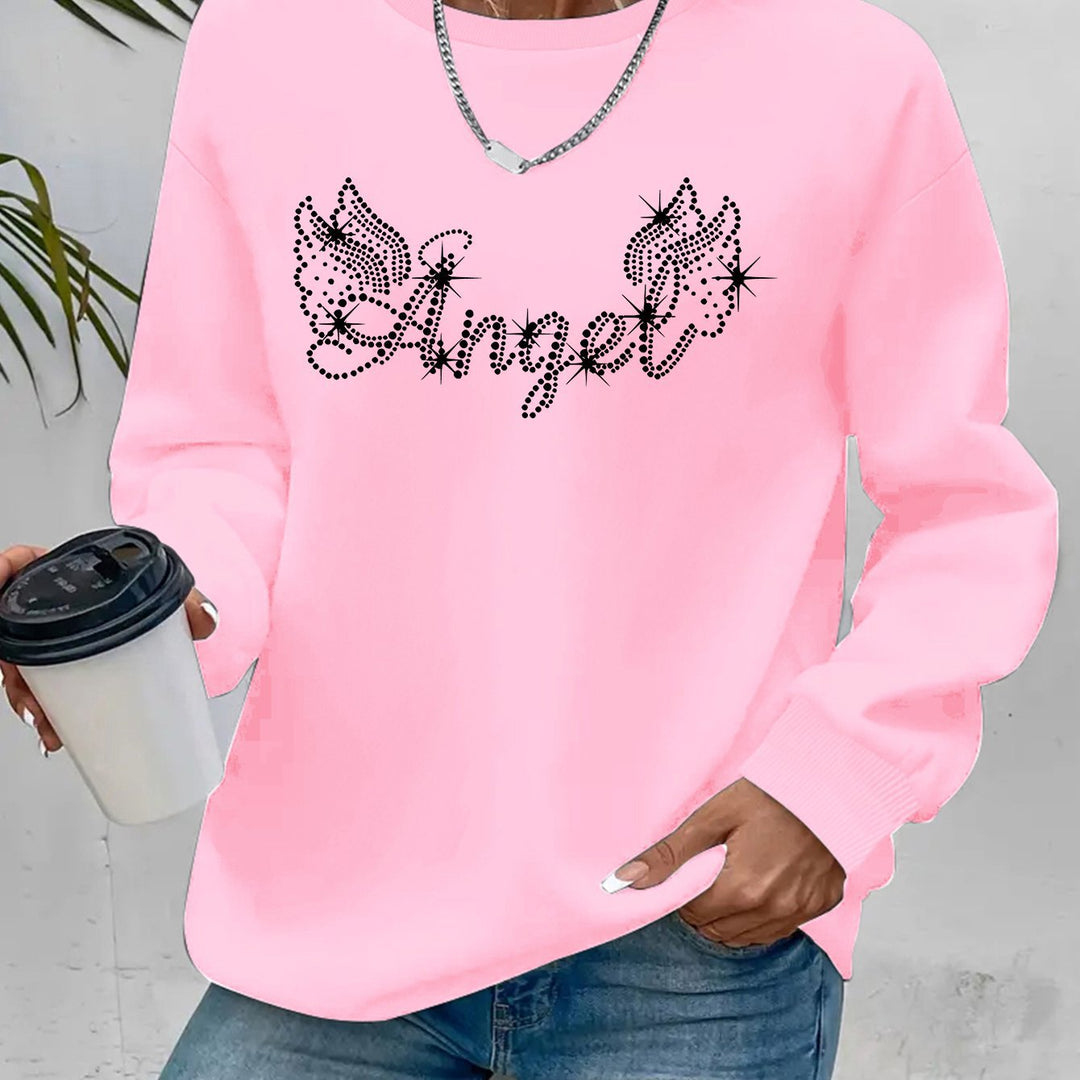 Kvinder sweatshirt med glitrende print og afslappet pasform Stilla