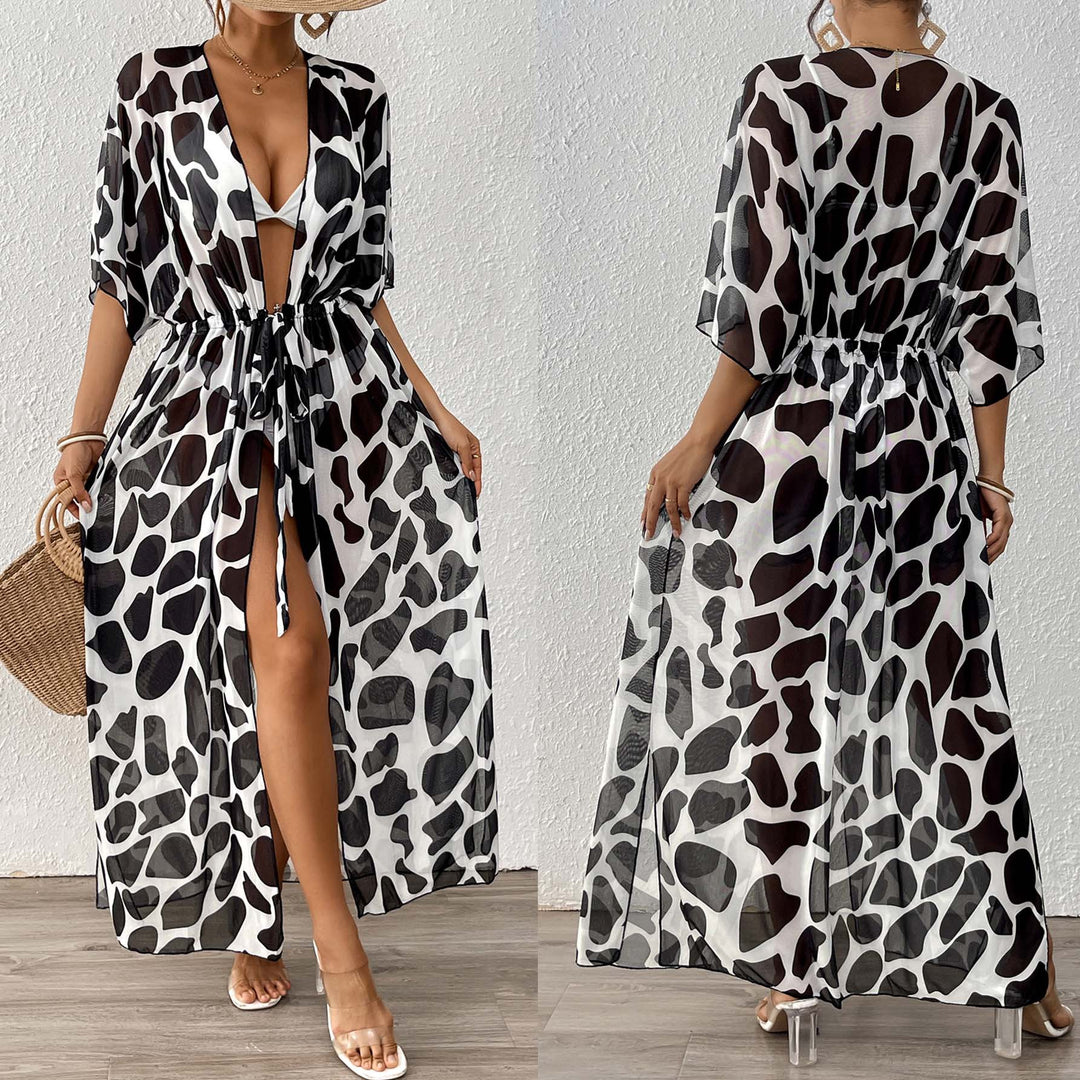 Dame mode strandkaftan med sidelivsnorm Skovae