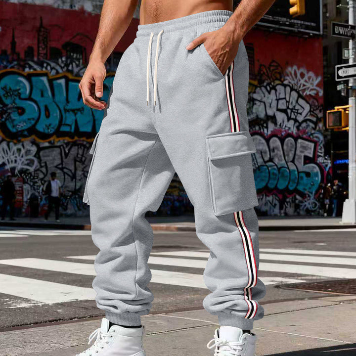 Herren nan Cargojoggingbukser med snøre, sidelomme og elastiske cuffs Skovae