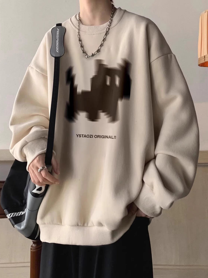 Herrer trendy oversized sweatshirt med unikt grafikdesign og behagelig pasform Stilla
