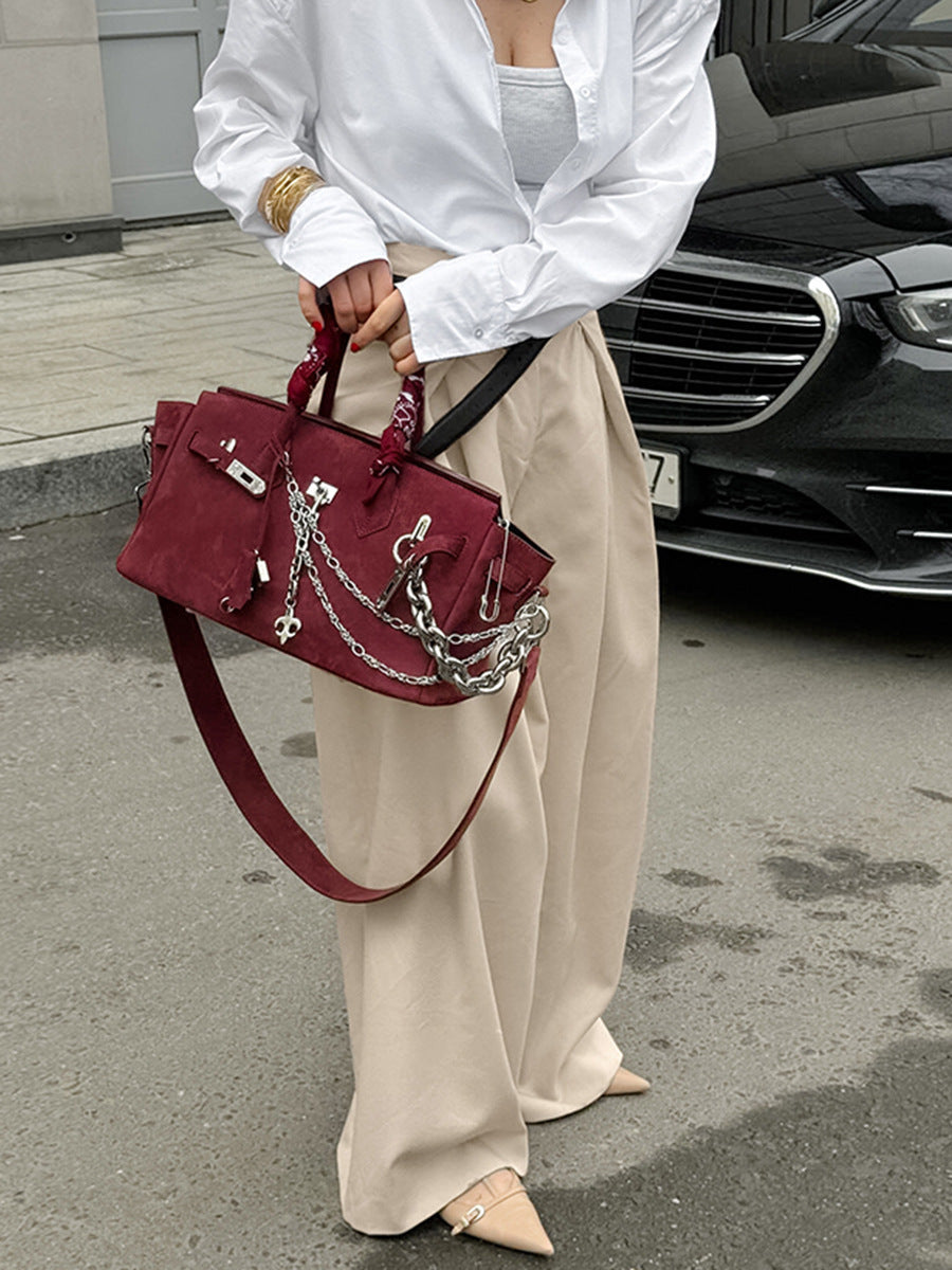Dame Bredbenet Stofbuks med elegant Taljeudformning og højtsiddende Snit Stilla