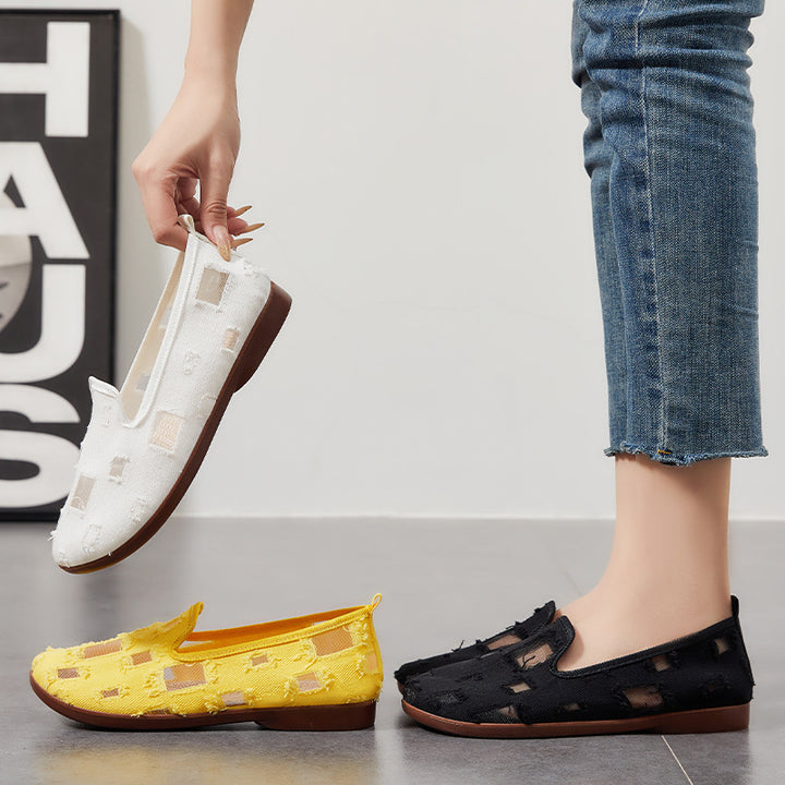 Femme Stilfulde Slip-On Fritidssko med Åndbart Cut-Out Design Stilla