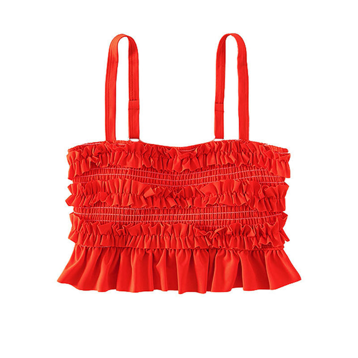Damer Rynket bikini-bund med elastisk talje Skovae