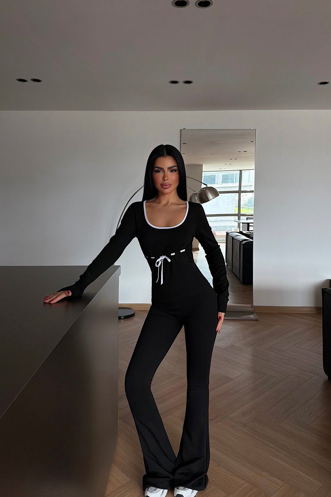 Women's long-sleeved combination transformation suit with drawstring Skovae