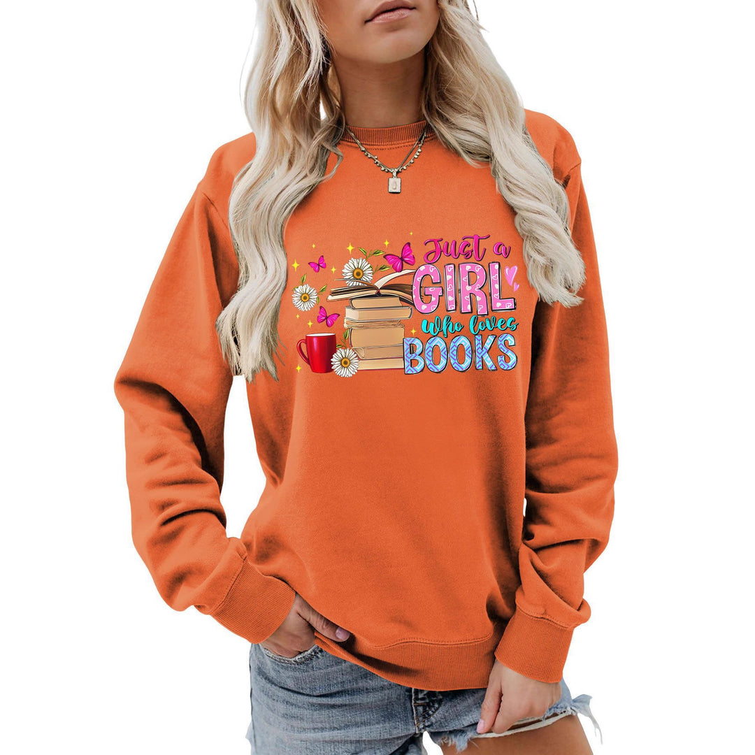 Kvinders sweatshirt med iøjnefaldende bogmotiv og afslappet pasform Stilla