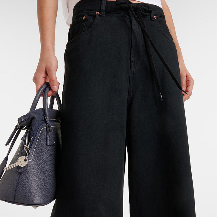 Dame brede jeansbukser med elastisk waist Stilla