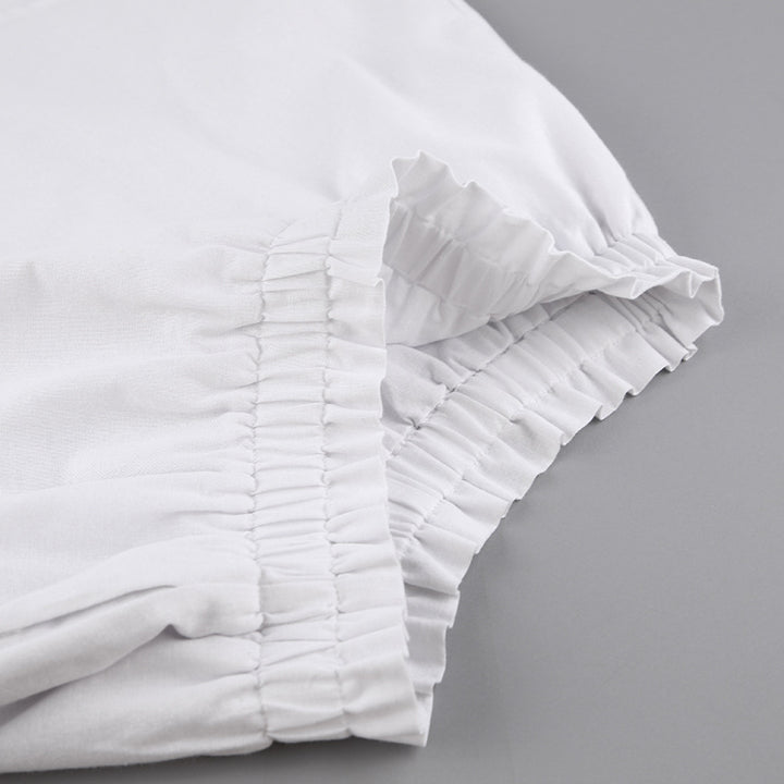 Dame løs linned shorts sæt med oversized skjorte og elastisk talje Stilla
