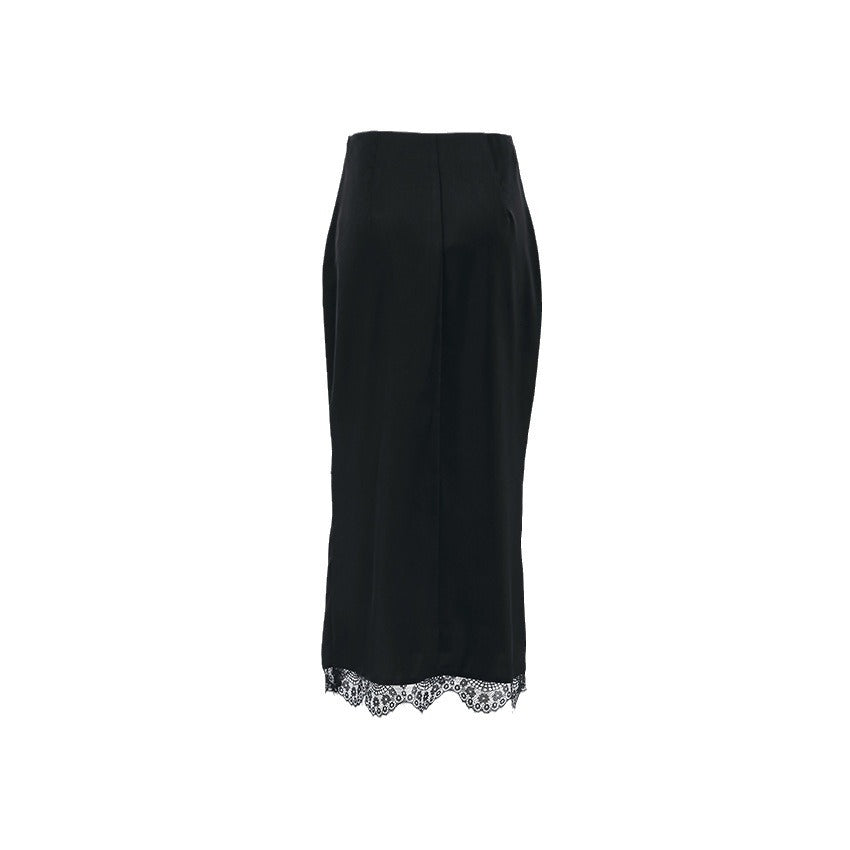Dame Elegant Maxikjole med blondeafslutning og figursyet snit Stilla